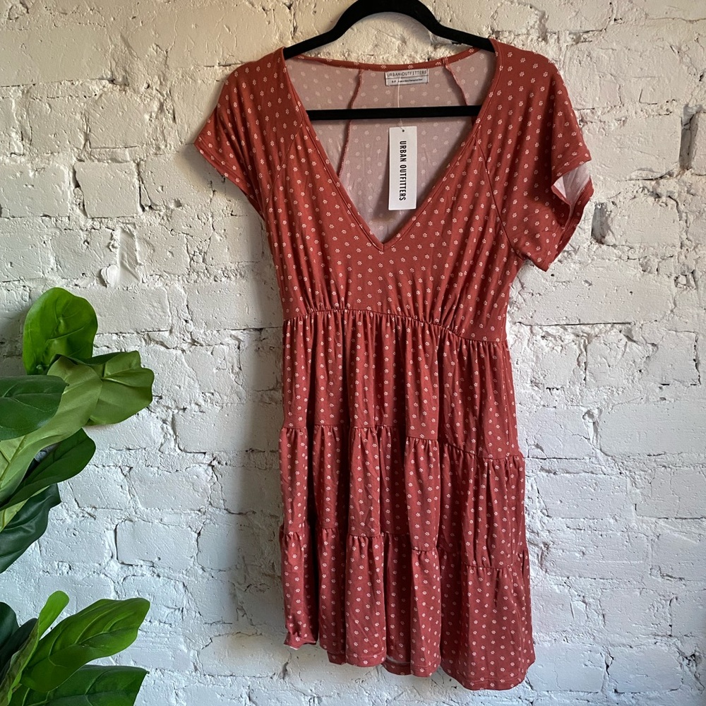 Urban Outfitters Coral Dress with White Daisies